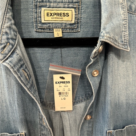 Express Jean/denim shirt NWT size L - Picture 3 of 5